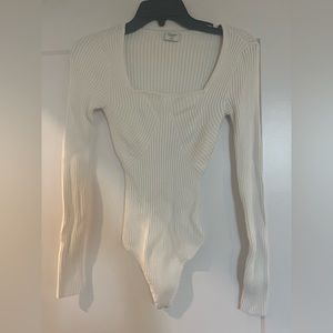 Abercrombie white sweater bodysuit